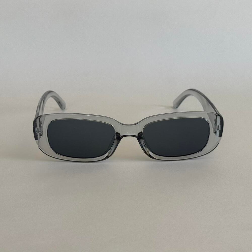Grey square sunglasses with black